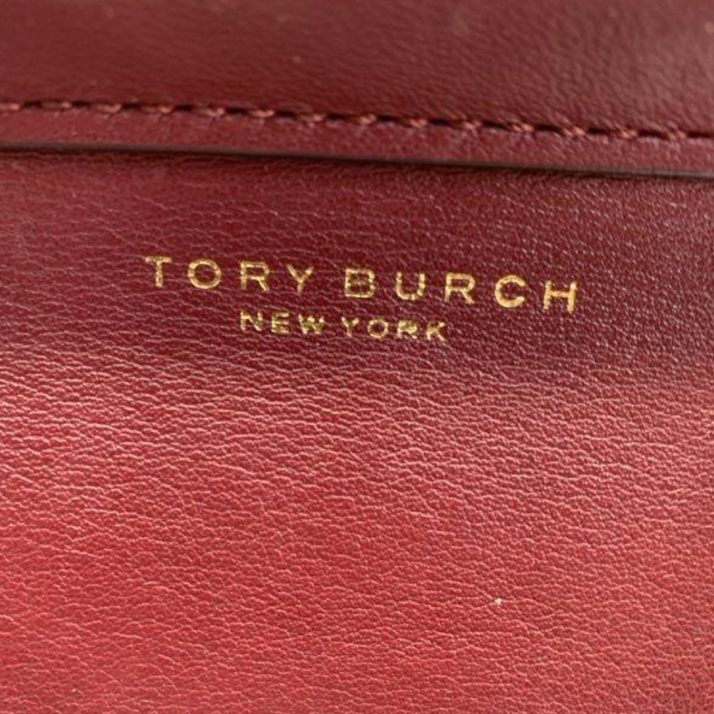 TORY BURCH New York Burgandy Leather Block-T Shoulder Crossbody Handbag - Picture 9 of 16